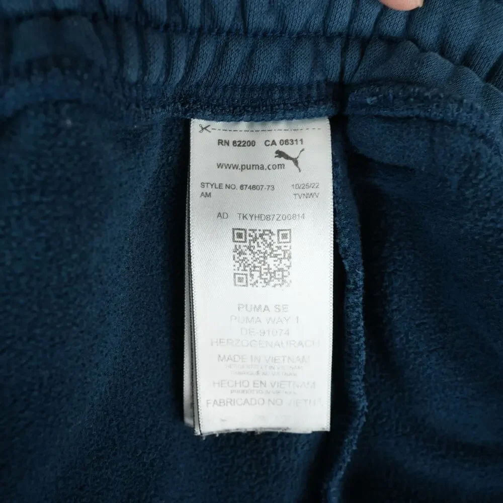 Puma Fleece Shorts Mens XL Blue Drawstring Athletic Athleisure Casual‎